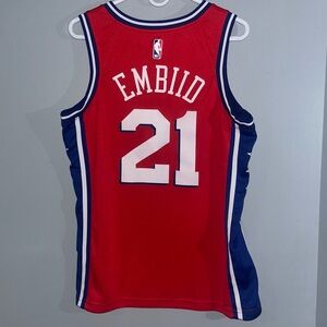 Joel Embiid Red #21 Philadelphia 76ers Statement Edition Nike Swingman Jersey 44